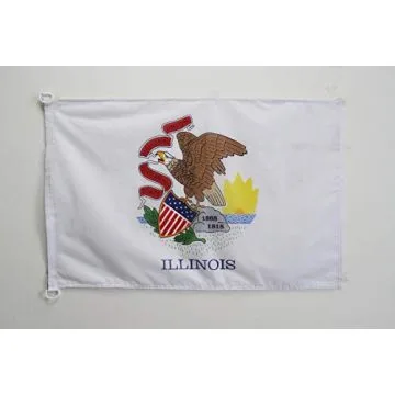 Pavillon nautique Illinois 45x30cm - Drapeau de bateau Etat américain - USA - Etats-Unis 30 x 45 cm