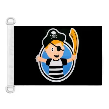 Pavillon nautique Pirate garçon 45x30 cm Anneaux Plastiques