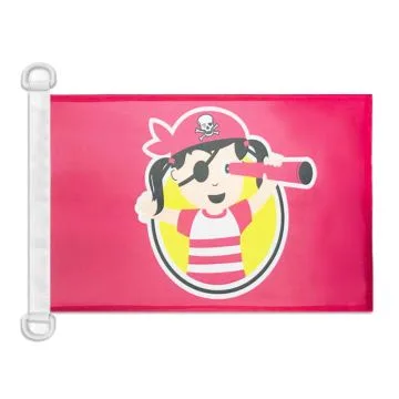Pavillon nautique Pirate fille 45x30 cm Anneaux Plastiques