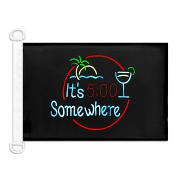 Pavillon nautique It's 5 o'clock Somewhere apéro 45x30 cm Anneaux Plastiques