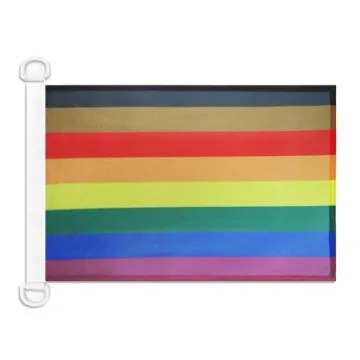 Pavillon nautique LGBT Arc-en-ciel Plus de couleurs plus de fierté 45x30 cm Anneaux Plastiques