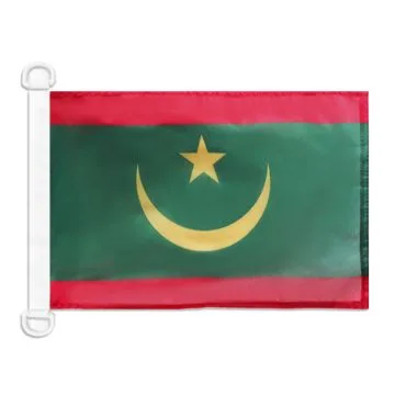Pavillon nautique Mauritanie ancien 45x30 cm Anneaux Plastiques