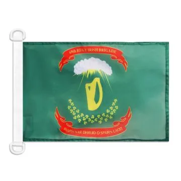 Pavillon nautique Brigade irlandaise des États-Unis 45x30 cm Anneaux Plastiques