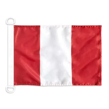 Pavillon nautique Pérou sans armoiries 45x30 cm Anneaux Plastiques