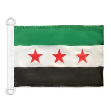 Pavillon nautique Syrie - Armée Syrienne libre 45x30 cm Anneaux Plastiques