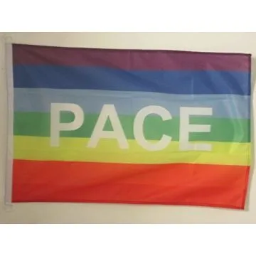 PAVILLON NAUTIQUE PAIX 45x30cm - DRAPEAU DE BATEAU ARC-EN-CIEL - PEACE RAINBOW 30 x 45 cm