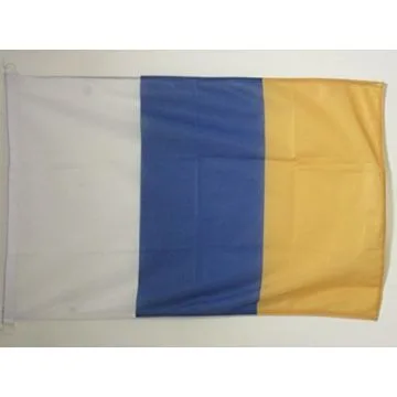 PAVILLON NAUTIQUE CANARIES SANS Í?CUSSON 45x30cm - DRAPEAU DE BATEAU DE CANARIAS - ESPAGNE 30 x 45 cm