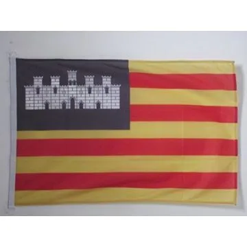 PAVILLON NAUTIQUE ILES BALÍ?ARES 45x30cm - DRAPEAU DE BATEAU DE LAS ISLAS BALEARES - ESPAGNE 30 x 45 cm