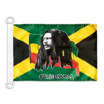Pavillon nautique Bob Marley 45x30 cm Anneaux Plastiques