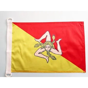 PAVILLON NAUTIQUE SICILE 45x30cm - DRAPEAU DE BATEAU SICILIEN - ITALIE 30 x 45 cm