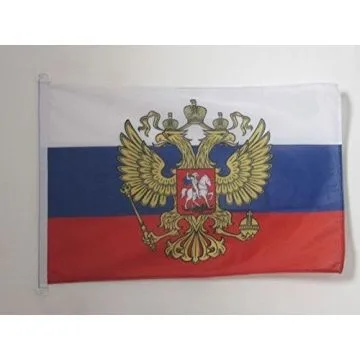 PAVILLON NAUTIQUE RUSSIE AVEC AIGLE 45x30cm - DRAPEAU DE BATEAU RUSSE 30 x 45 cm