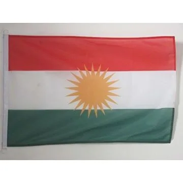 PAVILLON NAUTIQUE KURDISTAN 45x30cm - DRAPEAU DE BATEAU KURD 30 x 45 cm