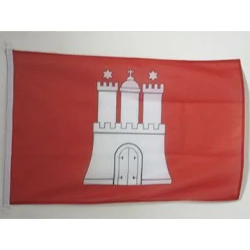 PAVILLON NAUTIQUE HAMBOURG 45x30cm - DRAPEAU DE BATEAU HAMBURG - LAND ALLEMAGNE 30 x 45 cm