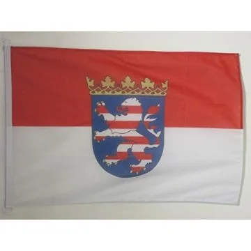 PAVILLON NAUTIQUE HESSE 45x30cm - DRAPEAU DE BATEAU HESSEN - LAND ALLEMAGNE 30 x 45 cm