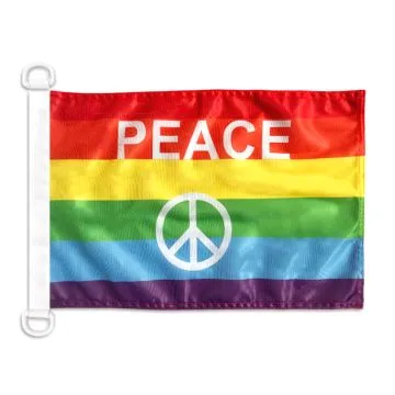 Pavillon nautique Arc-en-Ciel Symbole Paix 45x30 cm Anneaux Plastiques