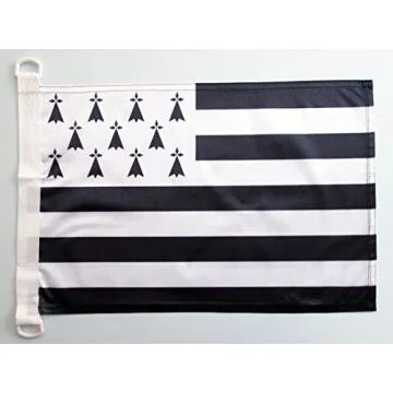 PAVILLON NAUTIQUE BRETAGNE 45x30cm - DRAPEAU DE BATEAU BRETON - FRANCE 30 x 45 cm