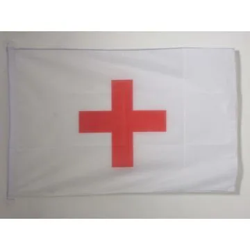 PAVILLON NAUTIQUE CROIX ROUGE 45x30cm - DRAPEAU DE BATEAU HUMANITAIRE 30 x 45 cm