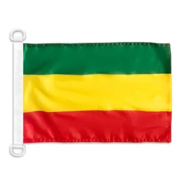 Pavillon nautique Ethiopie sans armoiries 45x30 cm Anneaux Plastiques