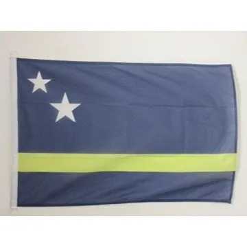 PAVILLON NAUTIQUE CURAÍ?AO 45x30cm - DRAPEAU DE BATEAU HOLLANDAIS 30 x 45 cm