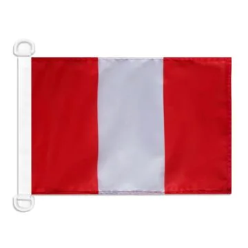 Pavillon nautique Pavillon Civil Pérou 45x30 cm Anneaux Plastiques
