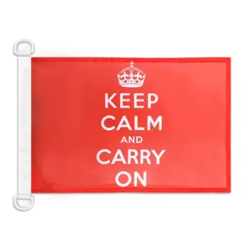Pavillon nautique Keep Calm and Carry On 45x30 cm Anneaux Plastiques
