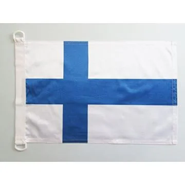 PAVILLON NAUTIQUE FINLANDE 45x30cm - DRAPEAU DE BATEAU FINLANDAIS 30 x 45 cm
