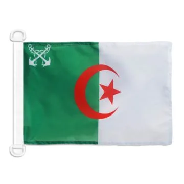 Pavillon nautique Pavillon de guerre Algérie 45x30 cm Anneaux Plastiques