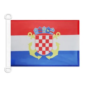 Pavillon nautique Pavillon de guerre Croatie 45x30 cm Anneaux Plastiques