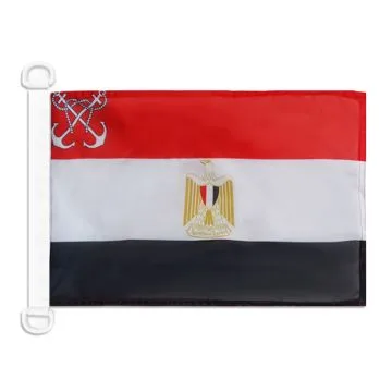 Pavillon nautique Pavillon de guerre Egypte 45x30 cm Anneaux Plastiques