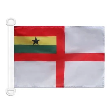 Pavillon nautique Pavillon de guerre Ghana 45x30 cm Anneaux Plastiques