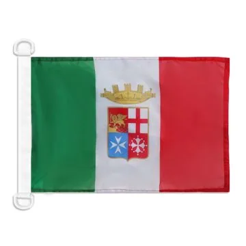 Pavillon nautique Pavillon de guerre Italie 45x30 cm Anneaux Plastiques