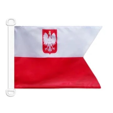 Pavillon nautique Pavillon de guerre Pologne 45x30 cm Anneaux Plastiques