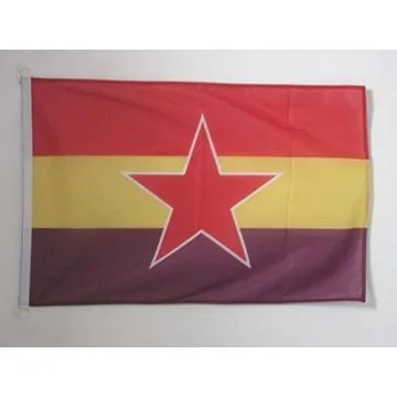 PAVILLON NAUTIQUE ESPAGNOL RÍ?PUBLICAIN ARMÍ?E POPULAIRE 45x30cm - DRAPEAU DE BATEAU ESPAGNE RÍ?PUBLICAINE 30 x 45 cm