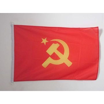 PAVILLON NAUTIQUE URSS LOGO CENTRAL 45x30cm - DRAPEAU DE BATEAU COMMUNISTE - RUSSIE 30 x 45 cm