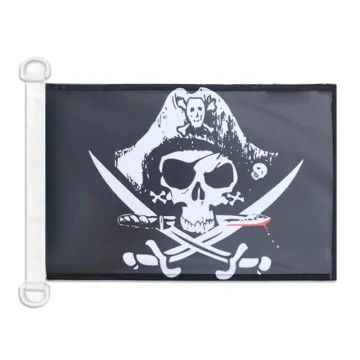 Pavillon nautique Pirate Sabres 45x30 cm Anneaux Plastiques