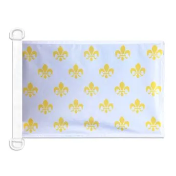 Pavillon nautique Fleur de Lys Multi Blanc et Or 45x30 cm Anneaux Plastiques