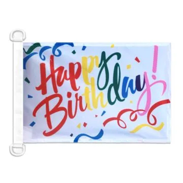 Pavillon nautique Joyeux Anniversaire Multicolore 45x30 cm Anneaux Plastiques