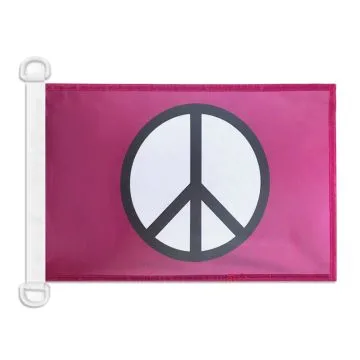 Pavillon nautique Symbole Paix Violet 45x30 cm Anneaux Plastiques