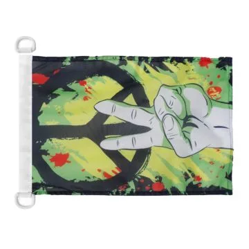 Pavillon nautique Paix Graffiti 45x30 cm Anneaux Plastiques