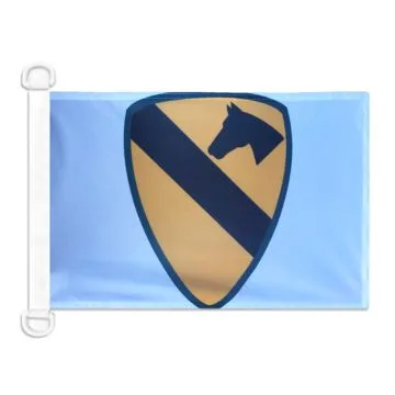 Pavillon nautique 1re division de cavalerie des États-Unis 45x30 cm Anneaux Plastiques