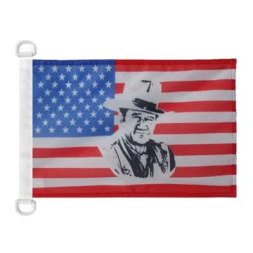Pavillon nautique USA John Wayne 45x30 cm Anneaux Plastiques
