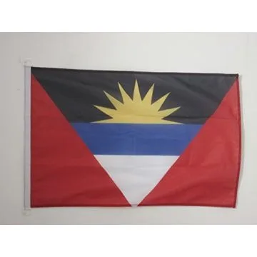 PAVILLON NAUTIQUE ANTIGUA-ET-BARBADE 45x30cm - DRAPEAU DE BATEAU ANTIGUAIS 30 x 45 cm