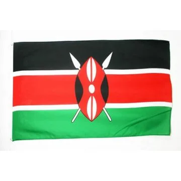 DRAPEAU KENYA 150x90cm - DRAPEAU KENYAN 90 x 150 cm Polyester léger