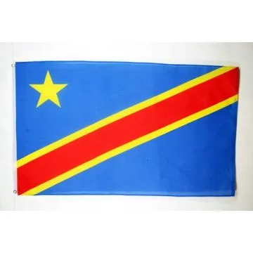 DRAPEAU RÍ?PUBLIQUE DÍ?MOCRATIQUE DU CONGO 150x90cm - DRAPEAU CONGOLAIS 90 x 150 cm Polyester léger