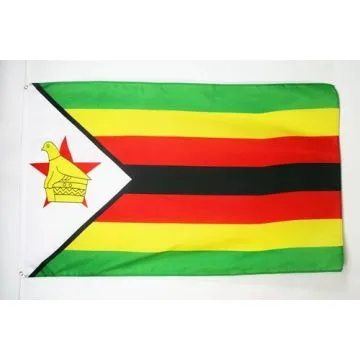 DRAPEAU ZIMBABWE 150x90cm - DRAPEAU ZIMBABWÉEN 90 x 150 cm Polyester léger