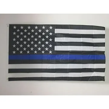 DRAPEAU ETATS-UNIS BLUE BLACK LINE 150x90cm - DRAPEAU THIN BLUE LINE 90 x 150 cm Polyester léger