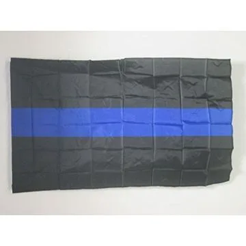 DRAPEAU POLICE THIN BLUE LINE 150x90cm - DRAPEAU MINCE LIGNE BLEUE 90 x 150 cm Polyester léger