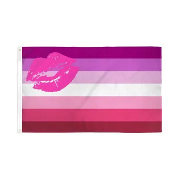Drapeau Fierté lesbienne féminine lipstick 150x90cm - Drapeau LGBT 90 x 150 cm Polyester léger