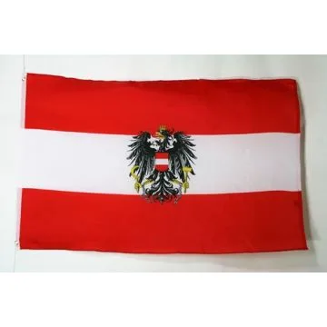 DRAPEAU AUTRICHE AVEC AIGLE 150x90cm - DRAPEAU AUTRICHIEN 90 x 150 cm Polyester léger