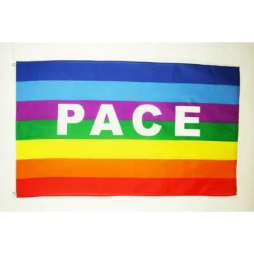 DRAPEAU PAIX 150x90cm - DRAPEAU ARC-EN-CIEL - PEACE RAINBOW 90 x 150 cm Polyester léger